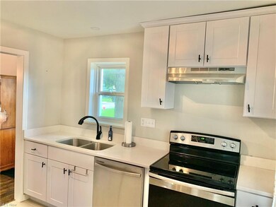 Kitchen with white cabinets