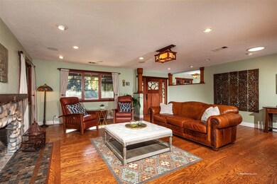 refinished oak floors and mahogany wood doors and 