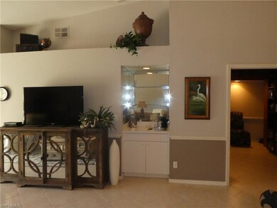 Living area with wet bar