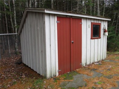 Wood frame storage shed