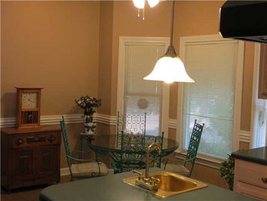 Breakfast room with bay window.
