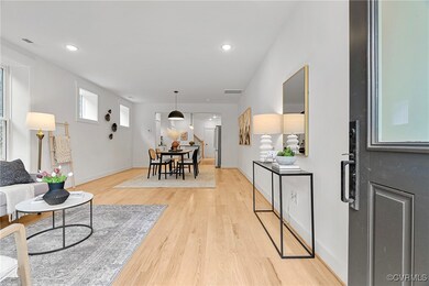 Living room featuring light wood-type flooring