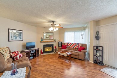 Living room with fireplace