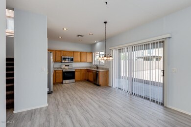 Sliding glass door and stairs