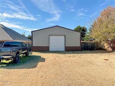 View of detached garage
