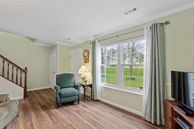 Striking laminate flooring thru-out first level.