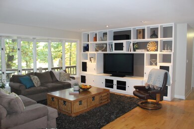 Great room overlooking pond