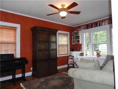 Family Room. Family room with bookshelves and wind