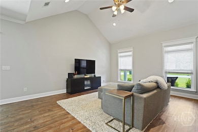 Cathedral ceilings give a spacious feel