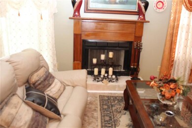Living room featuring a fireplace