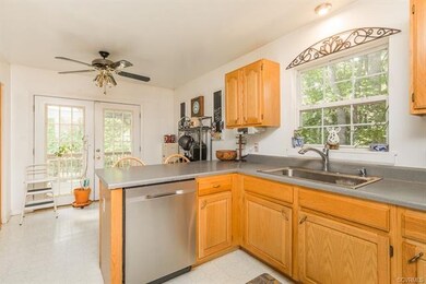 Kitchen leading to deck