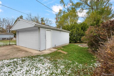 View of detached garage
