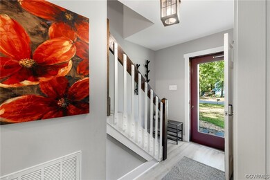 View of hardwood floored entryway