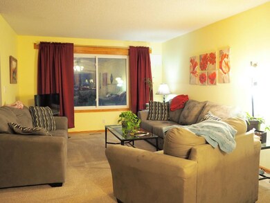 Spacious LR boasting newer carpet and windows.