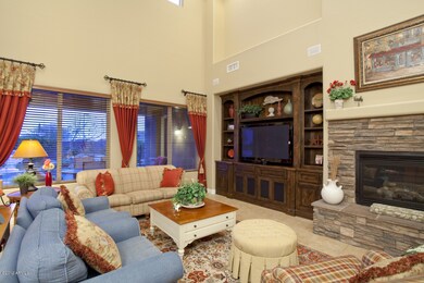 Family  Room w/stacked stone fireplace
