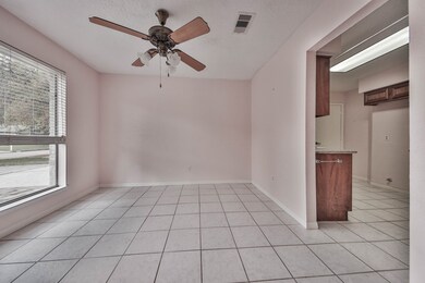Dining room off Kitchen with ceiling fan