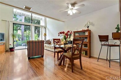 Open living room with cathedral ceiling