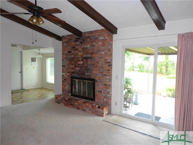 View of the Brick Fireplace looking into the Break