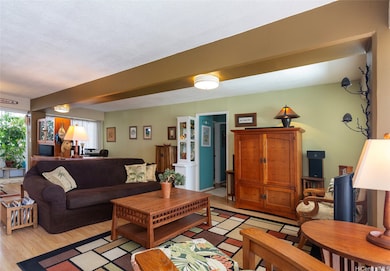 View of living area and office nook/area.  Doorway