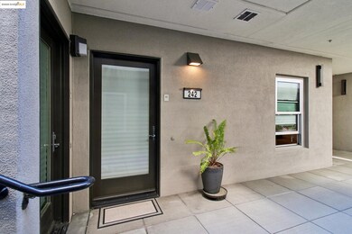 Property entrance featuring stucco siding