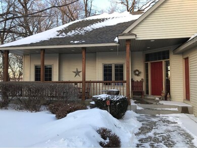 Welcoming front porch. Custom built rambler with o