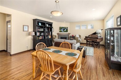 Open concept floor plan. Dining area flows to living room