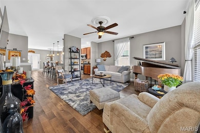 Open concept floor plan with Hand scraped hardwood floors!