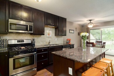 Large center island creates a great kitchen work s