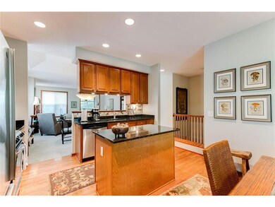Kitchen view to the combination dining and living 