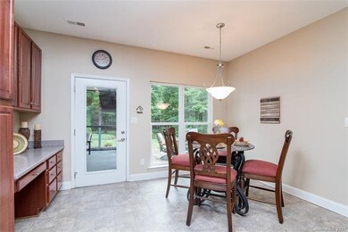 built in desk space and large eating area overlook