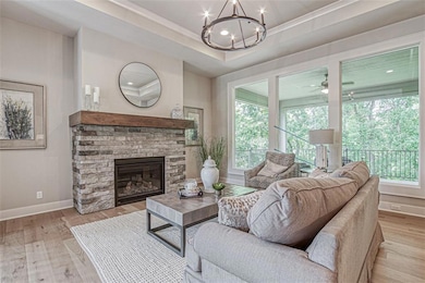 Living room overlooks the covered deck