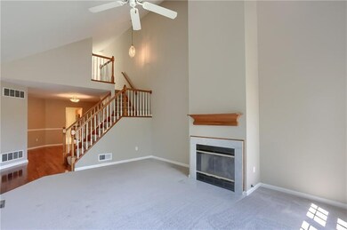 The focal point fireplace will warm the room on a 