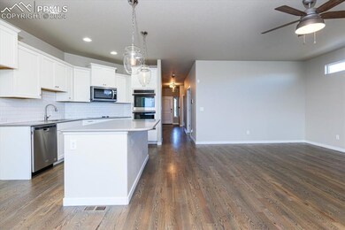Kitchen and living room looking towards the front 