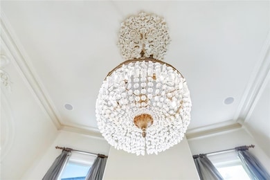 Crystal chandeliers, throughout