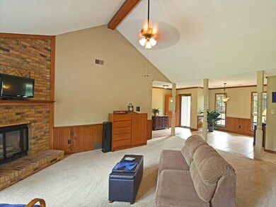 The open floor plan allows lots of light.  Notice 