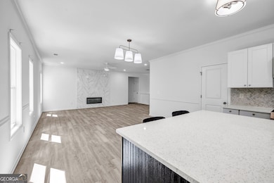 Kitchen View of fireplace