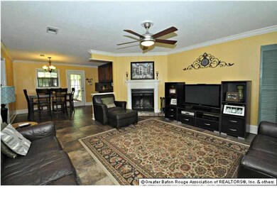 Real wood burning fireplace and open floorplan