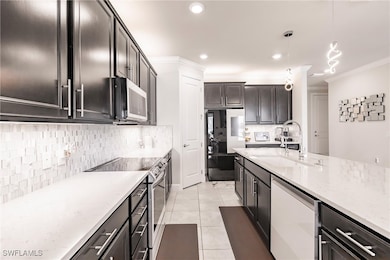 Kitchen featuring light tile patterned floors, cro