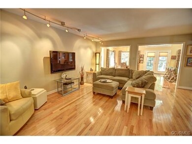Family Room with hardwood floors and great flow fr