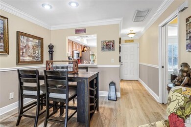 Dining space featuring light hardwood / wood-style