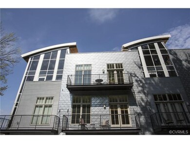 Rear of the building showcasing modern lines and m