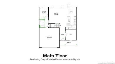 Main Floor - finished home may vary slightly