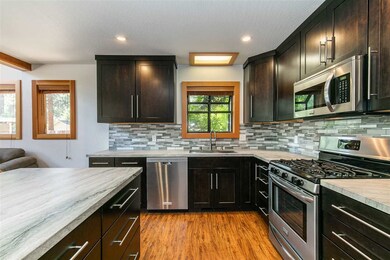 Remodeled featuring a quartz slab island perfect f