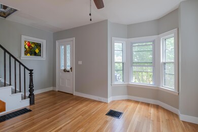 Original glass window by stairs