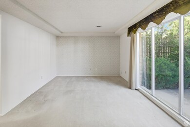Large family room with lots of light and windows looking out to front patio