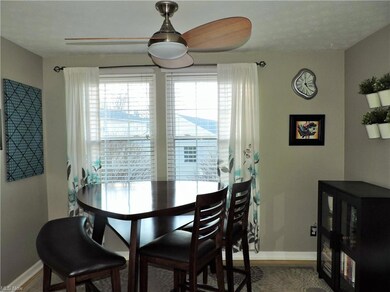 Dining room with Sliders to the patio