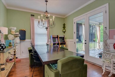 Dining room leading to backyard
