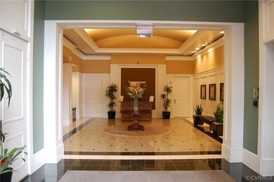 Elegant Lobby has desk for Ricky the condo associa
