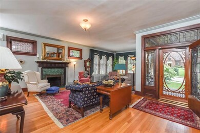 Welcoming living room with refinished original har