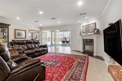 Fireplace French Doors leads to Sunroom